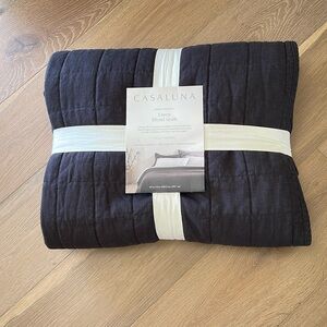 Full/Queen Black Heavyweight Linen Blend Bed Quilt from Casaluna™